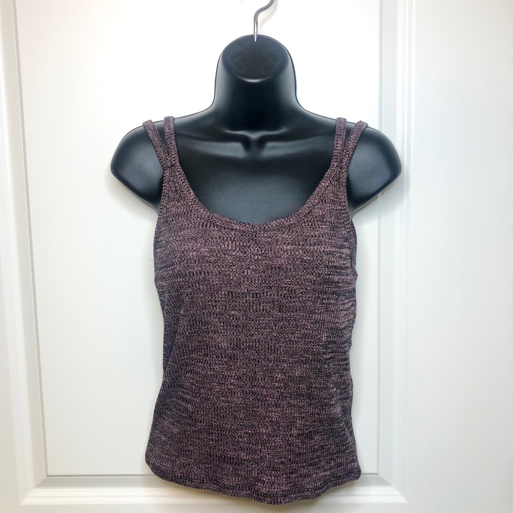 Pink Black Woven Tank Top
